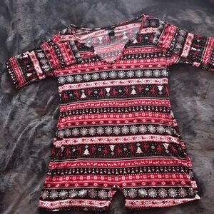 Festive Red and Black Holiday Romper